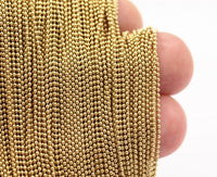 1mm Ball Chain, 5 M. 1mm Raw Brass Ball Chain - Brs4-4 ( Z017 )
