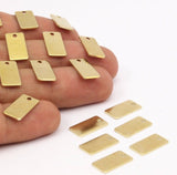 Brass Rectangle Bar, 24 Raw Brass Rectangle Stamping Blank, Necklace Pendants (15x8x0.80mm) A0806