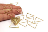 Brass Triangle Charm, 25 Raw Brass Open Triangle Ring Charms (27x1mm) Bs 1028