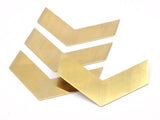 Brass Chevron Blank, Raw Brass Chevron Blanks (70x25x0.80mm) A0904--n0657