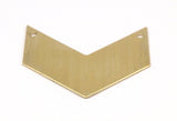 Brass Charm, Raw Brass Chevrons 2 Holes (40x20x0.80mm) A0832--n0603