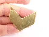 Brass Charm, Raw Brass Chevrons 2 Holes (40x20x0.80mm) A0832--n0603