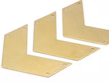 Arrow Head Necklace, Raw Brass Chevrons With 4 Holes (50x20x0.80mm) N0627