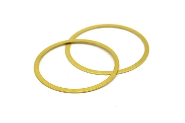 Charm Round Brass, 20 Raw Brass Connector Rings (28mm) Brs 451 A0189
