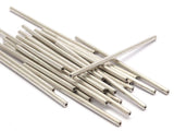 Silver Copper Long Tube, 20 Nickel Free Silver Tone Copper Long Tubes (50x2mm) D0446