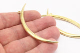 Crescent Necklace Finding, Raw Brass Textured Wide Crescent Moon Necklace Pendants, Charms (68x4.8x2.7mm) N0172