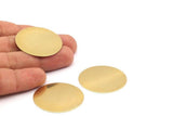 Brass Stamping Blank, 6 Raw Brass Stamping Blanks Disces, Without Hole (38x0.50mm) A0945