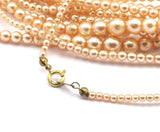 Vintage Glass Pearl Beads, 4 To 10mm 17 Inch. 1 Strand M04 T003