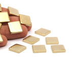 Geometric Brass Blank, 6 Raw Brass Squares (15x3mm) Y311 Y064