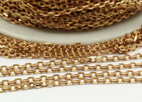 Red Solder Chain, 5 M Faceted Red Brass Soldered Chain (3x1.5Mm) W5-12 Z043