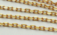 Red Solder Chain, 5 M Faceted Red Brass Soldered Chain (3x1.5Mm) W5-12 Z043