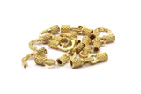 Leather Hook Caps, Raw Brass Leather Cord Ends, Hook Ends For 3mm Leather Cord (16x13x5.5mm) N0308