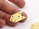 Arrow Stamping Pendant, 10 Raw Brass Arrow Stamping Pendant Tags With 6 Holes (15x30mm) A0036