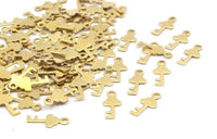 Pirinç Anahtar Süsü, 50 Ham Pirinç Anahtar Süsü, Buluntular (11x5mm) (Y279)