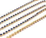 Chic Crystal Chain, 2 Feet Vintage (2.4mm) Sapphire Crystal Rhinestone Chain With Brass Frame - Made In Austria Au23 Z138