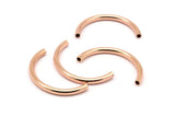 Rose Gold Noodle Tubes - 5 Rose Gold Plated Brass Semi Circle Curved Tube Beads (3x35mm) D0263 q0031