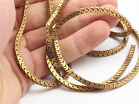 Brass Snake Chain, 1 M Raw Brass Square Snake Chain (3mm) ( Z092 )