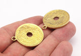 Denmark Coin Pendant,2 Raw Brass Coins, Coin Pendants (27x2mm) N0191