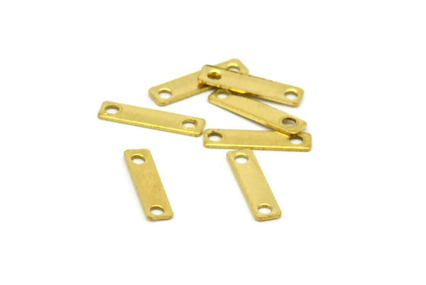 Brass Rectangle Connector, 100 Raw Brass Rectangle Connectors (10x2.5mm) Brs 613 A0067