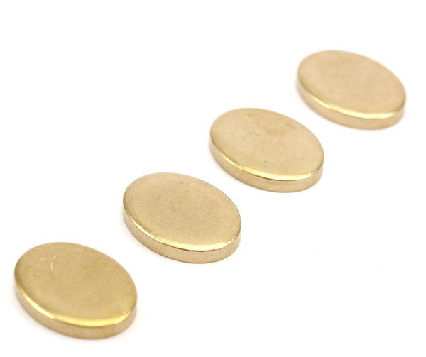 Brass Oval Blank, 6 Raw Brass Oval Blanks (20x15x3mm) Y212