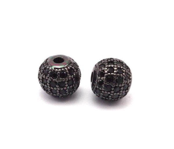 1 Micro Pave Cz Cubic Zirconia Bead 8mm W00003 B-4