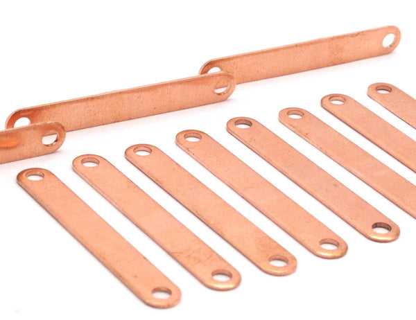 Copper Personalized Bar, 100 Raw Copper Stamping Connector, Blanks (6x44x0.80mm) D0524