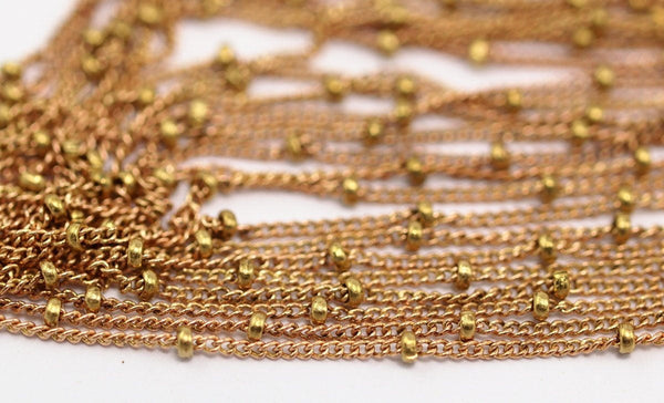 Red Raw Brass Chain, 10 M (1.5 Mm) Raw Red Brass Soldered Chain - Ybt007 Z114