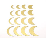 Crescent Moon Blanks - 3 Sets Of 16 Raw Brass Different Crescent Moon Blanks Moon17