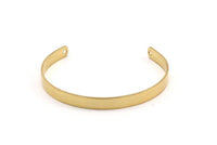 Brass Bracelet Blank -2 Raw Brass Cuff Bracelet Bangles With 2 Holes (6x145x1mm) Brc001