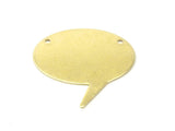 Brass Speech Bubble, 5 Raw Brass Speech Bubble Blanks (37x37x0.80mm) D0311--c095