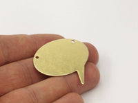 Brass Speech Bubble, 5 Raw Brass Speech Bubble Blanks (37x37x0.80mm) D0311--c095
