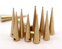 Ham Pirinç Sivri Uç, 5 Ham Pirinç Sivri Uçlu Kabile Kolye (30x7mm) A0767