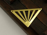 Bohemian Triangle Pendant, 10 Raw Brass Triangle Pendant With 2 Holes (45x35x35mm) A0010