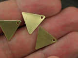 Tiny Brass Triangle, 250 Raw Brass Triangle Charms With 1 Hole (12x14mm) A0013