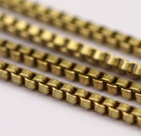 Cube Chain, Link Chain, 10m - Cube Raw Brass Chain (1.8mm) ( Z070 )