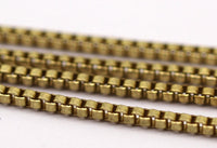 Cube Chain, Link Chain, 10m - Cube Raw Brass Chain (1.8mm) ( Z070 )