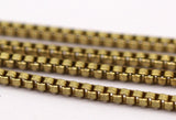 Cube Chain, Link Chain, 10m - Cube Raw Brass Chain (1.8mm) ( Z070 )