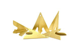 Brass Kite Charm, 6 Raw Brass Geometric Triangle Charms (31mm) U008