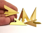 Brass Kite Charm, 6 Raw Brass Geometric Triangle Charms (31mm) U008