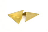Brass Kite Charm, 6 Raw Brass Geometric Triangles (31mm) U011