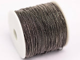 Gunmetal Brass Chain, 5 Meters - 16.5 Feet 1.2 Gunmetal Brass Faceted Ball Chain - W72 ( Z023 )