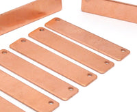 Copper Rectangle Blank, 10 Raw Copper Stamping Blanks (10x40x0.80mm) D0500