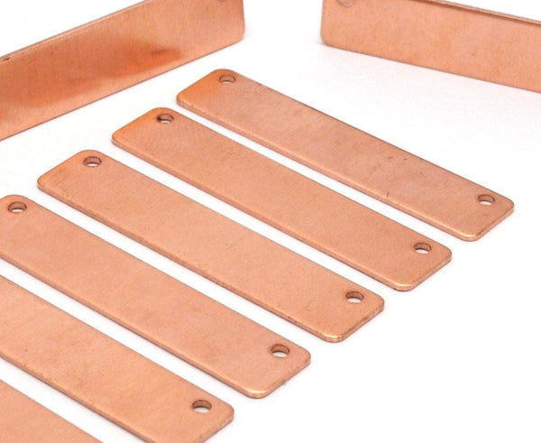 Copper Rectangle Blank, 10 Raw Copper Stamping Blanks (10x40x0.80mm) D0500