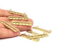 Brass Bracelet Part, 20 Raw Brass Bracelet Parts Connectors (40x10x0.80mm) Brc140--d0417