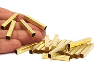 27 Raw Brass Square Tubes (5x30mm) Bs1604