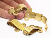 Brass Bag Clip, 4 Raw Brass Grommet (41x30mm) D0495--c072