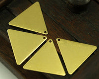 Tiny Triangle Charm, 150 Raw Brass Triangle Charms With 1 Hole (22x25mm) Brs 3027 A0082