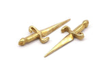 Knight&#39;s Sword Pendant, Raw Brass Sword Pendants (50x19mm) N0225