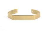 Brass Bracelet Blank - 4 Raw Brass Cuff Bracelet Blank Bangle 2 Holes (145x8x1mm) Brc 179