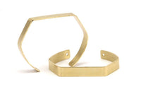 Brass Bracelet Blank - 4 Raw Brass Cuff Bracelet Blank Bangle 2 Holes (145x8x1mm) Brc 179